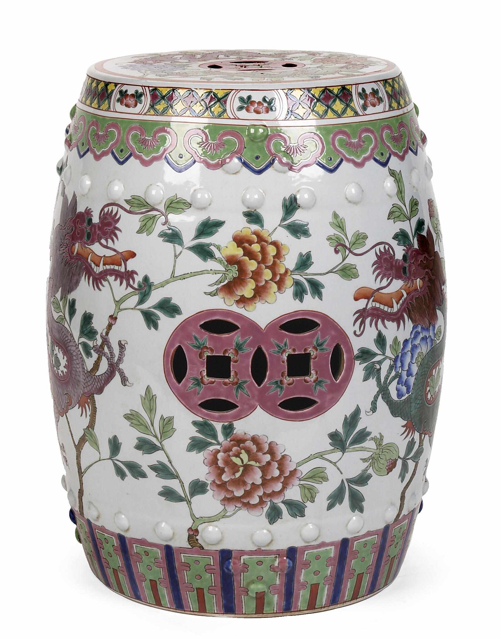 Appraisal: A Chinese famille rose porcelain garden stool th century height