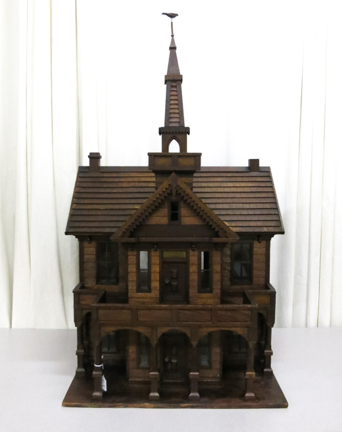 Appraisal: VICTORIAN DOLL HOUSE a -story house of wood construction with