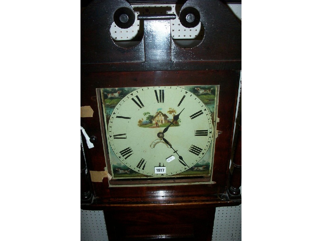 Appraisal: A mid th century oak longcase clock with mahogany cross