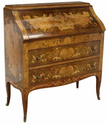 Appraisal: Italian lady's writing desk th c slant front opening to