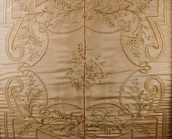 Appraisal: A Victorian applique drawn thread and embroidered panel worked with