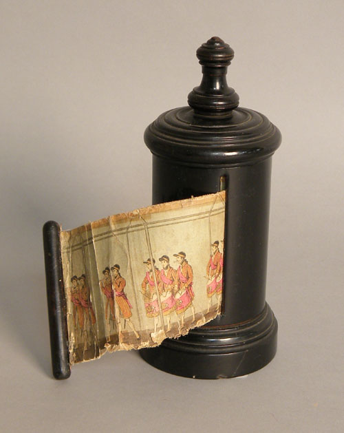 Appraisal: Scroll in a turned wooden box dated London decorated with