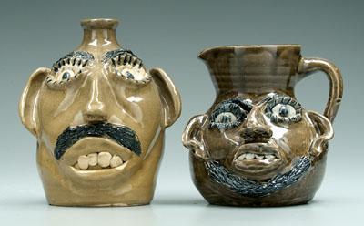 Appraisal: Jerry Brown face jug pitcher face jug with incised date