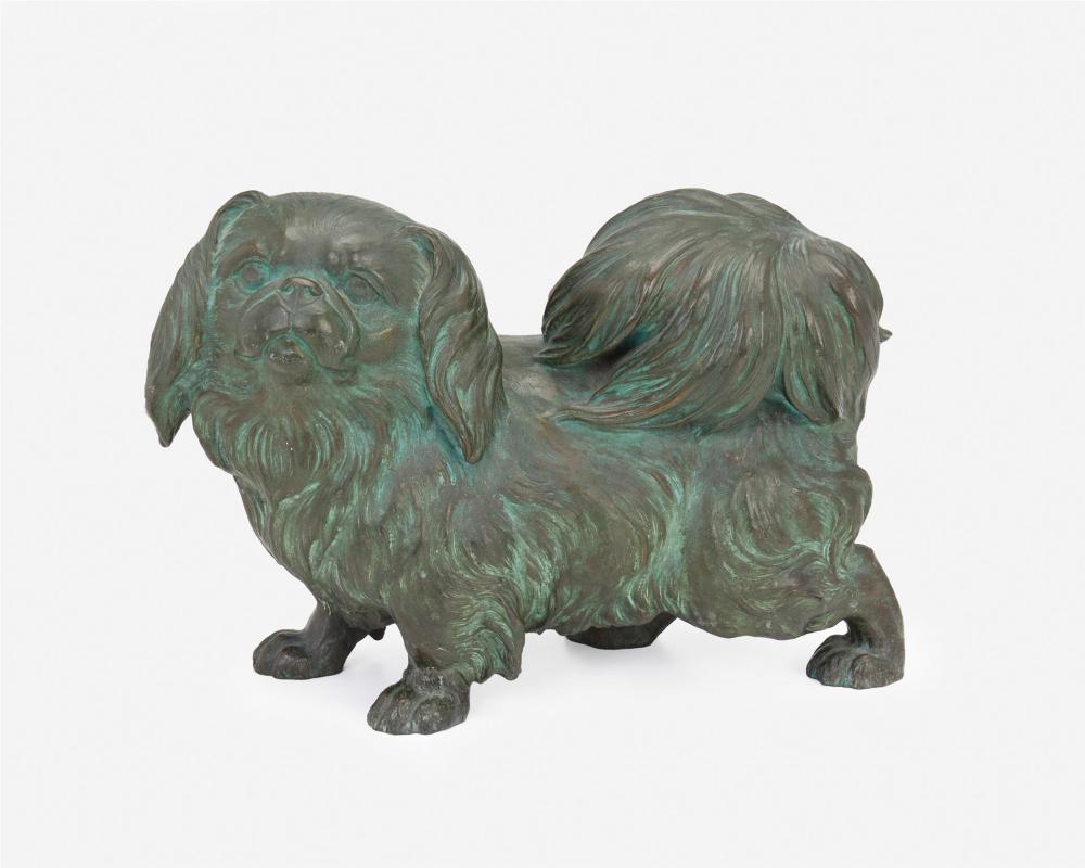 Appraisal: A Japanese Maruki bronze okimono of a chin dog Meiji