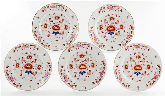 Appraisal: Fine Derby porcelain plates th century vibrant floral sprays on