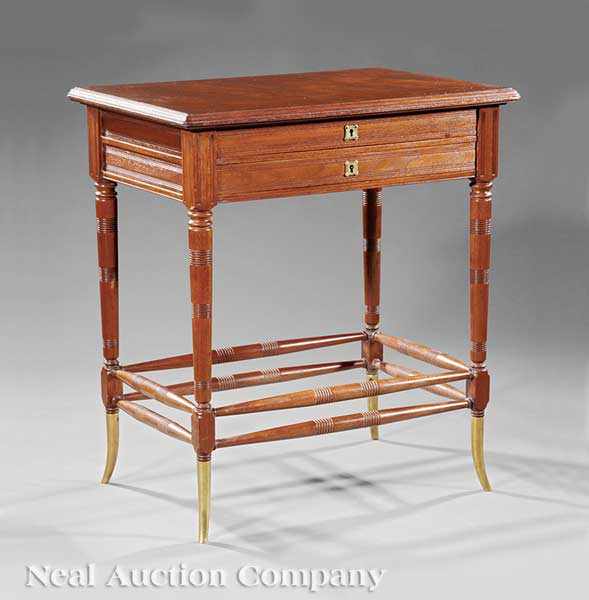 Appraisal: An American Aesthetic Carved Walnut Dressing Table c - Herter