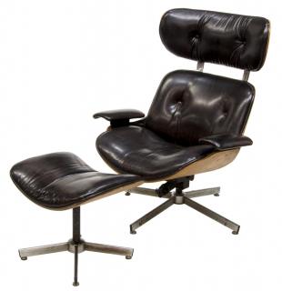 Appraisal: PLYCRAFT EAMES STYLE LOUNGE CHAIR OTTOMAN lot of Lounge set