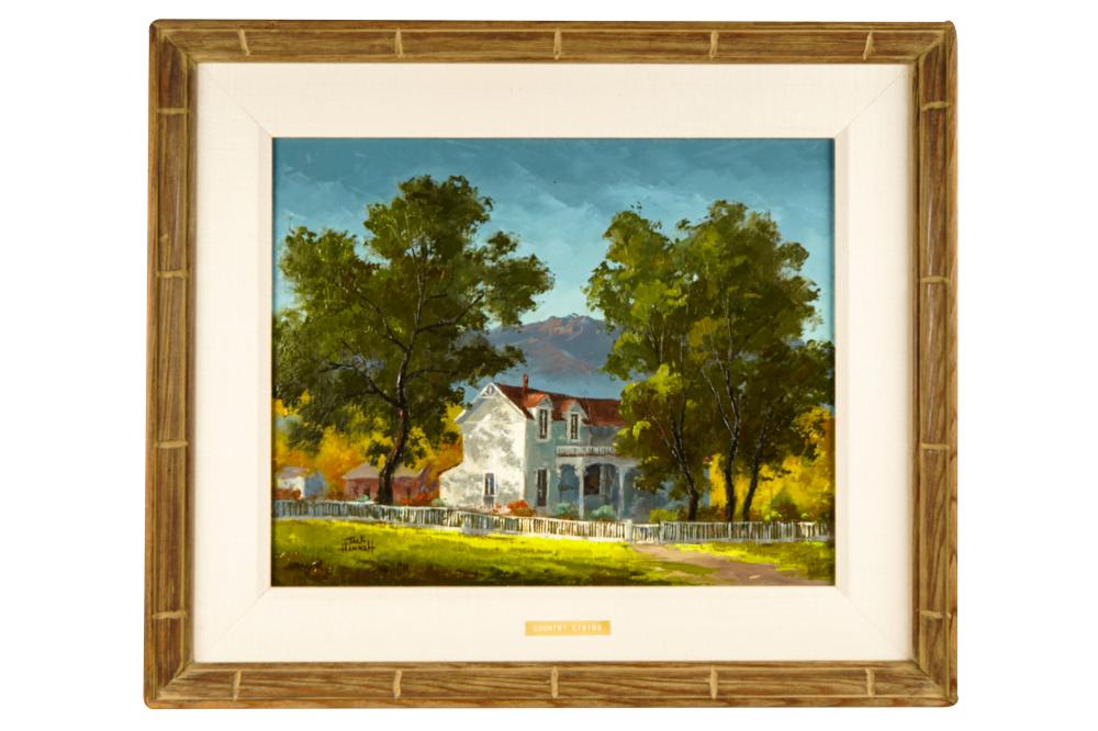 Appraisal: JACK HANNAH - COUNTRY LIVING oil on canvas signed lower