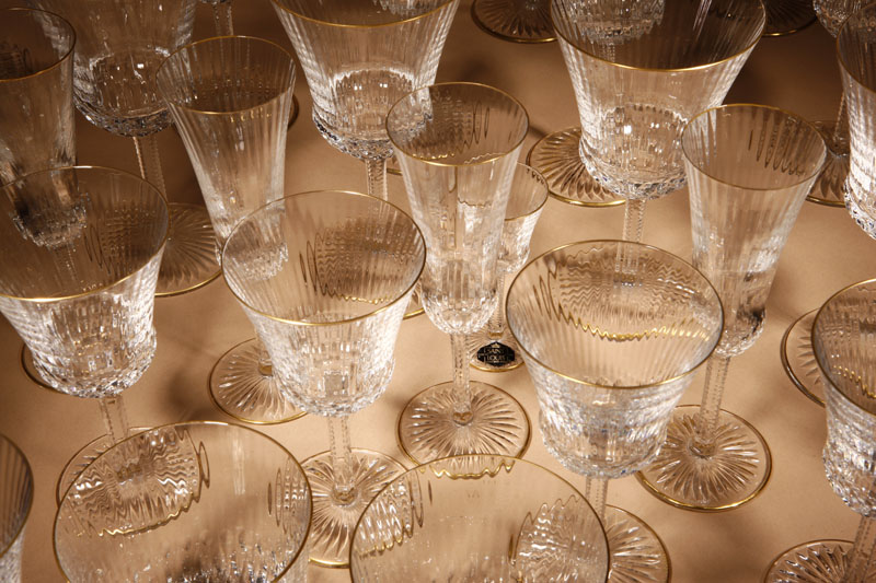 Appraisal: A Saint Louis 'Apollo Gold' part stemware service A Saint