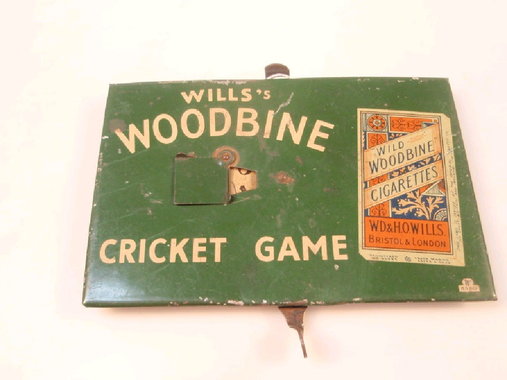 Appraisal: A Will's Woodbine cricket game transfer printed on tin