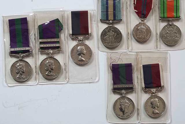 Appraisal: A GENERAL SERVICE MEDAL and an RAF Long Service and