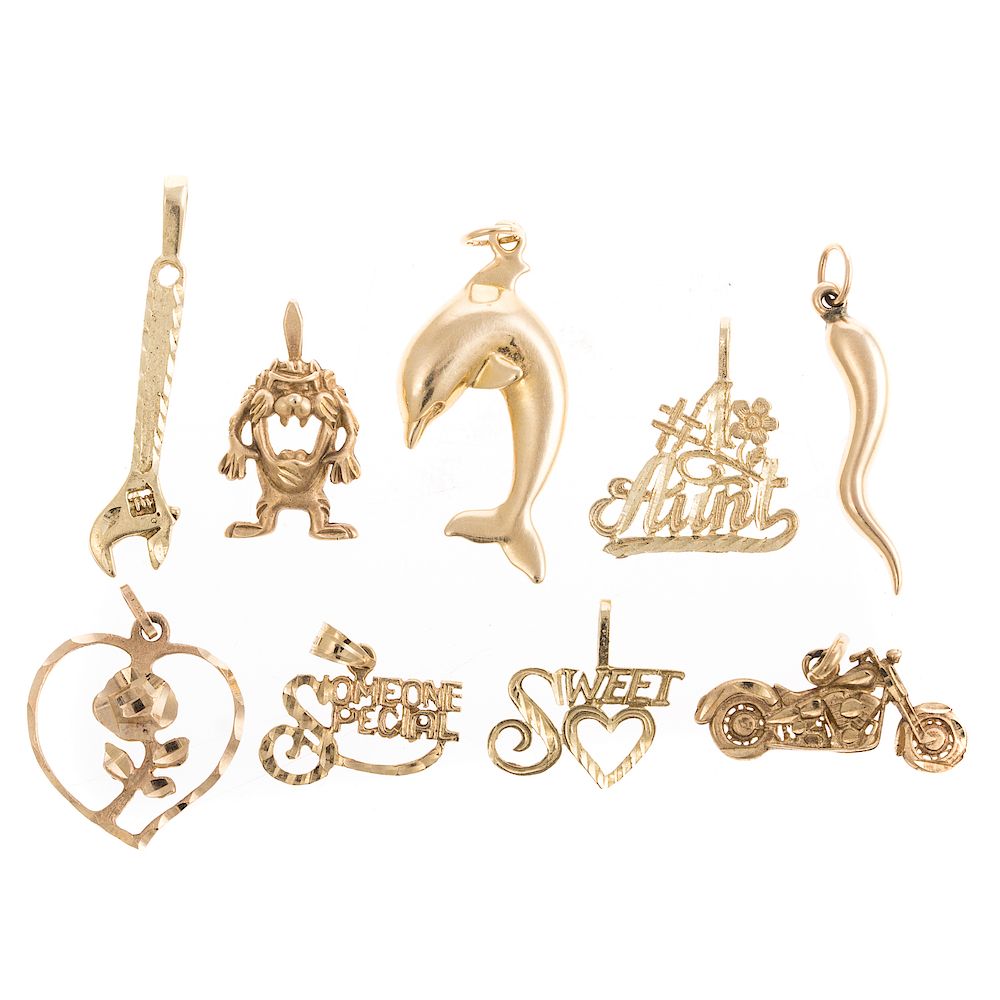 Appraisal: A Collection of K Gold Charms collection of individual charms