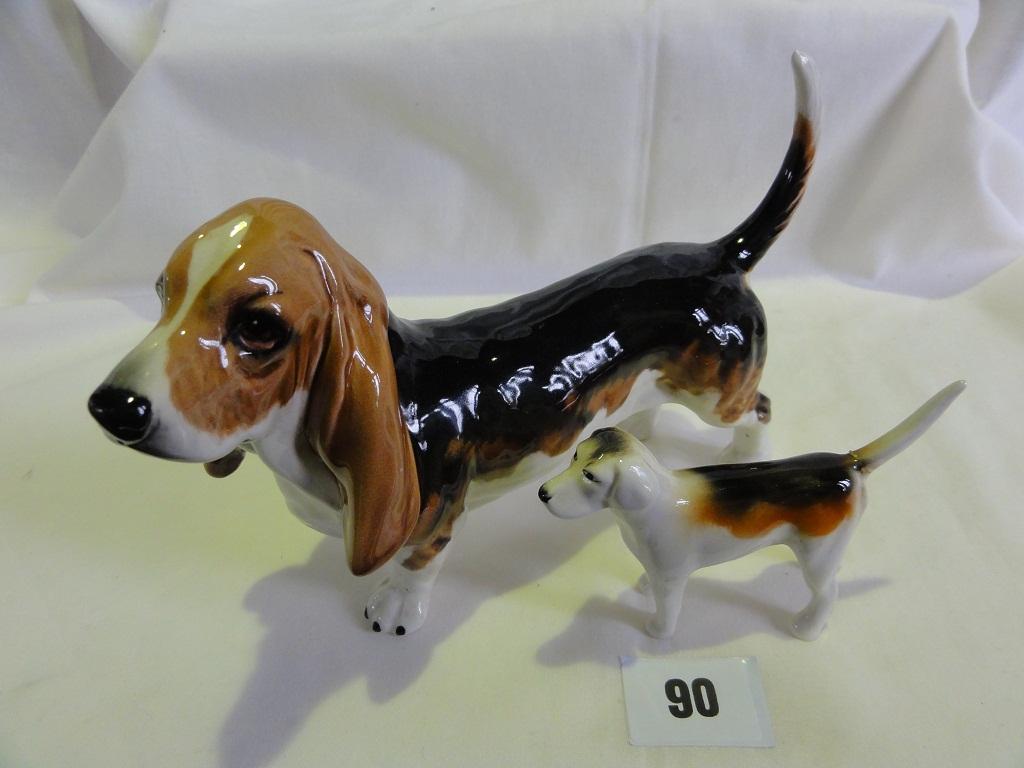 Appraisal: A Beswick model of a standing Bassett Hound together with