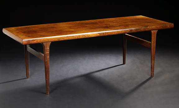 Appraisal: Danish Mid-Century Modern Rosewood Coffee Table the rectangular top raised