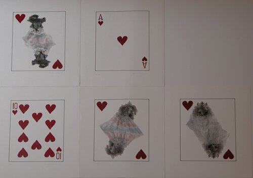 Appraisal: Royal Flush Hearts photolithography on Paper Wegman William x inches