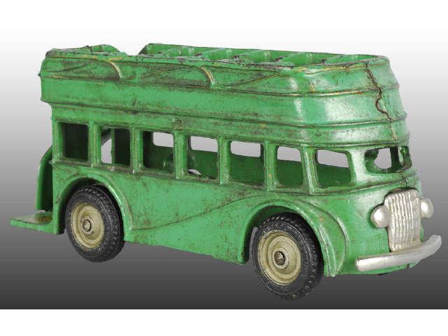 Appraisal: Cast Iron Arcade Double Decker Bus Toy Description Green cab