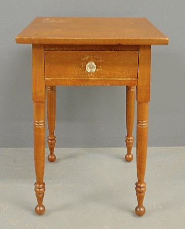 Appraisal: - Sheraton maple and pine one-drawer stand h top x