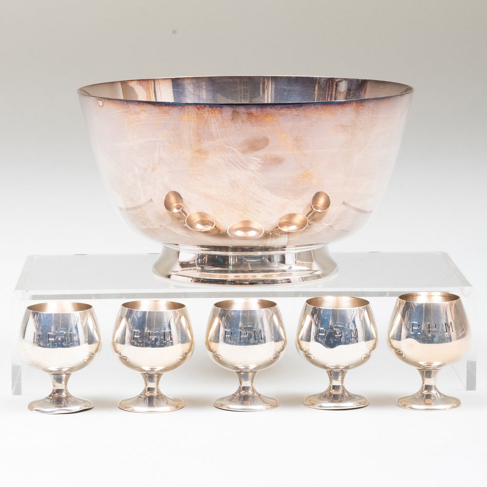 Appraisal: Set of Five Gorham Silver Mini Brandy Snifters and a