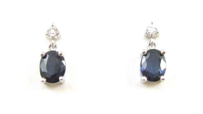 Appraisal: PAIR OF SAPPHIRE AND DIAMOND EARRINGS each k white gold