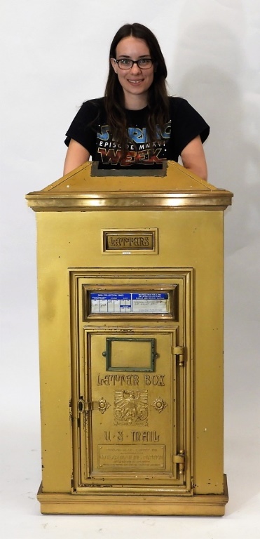 Appraisal: FINE LARGE U S MAIL BRASS METAL LETTER BOX United