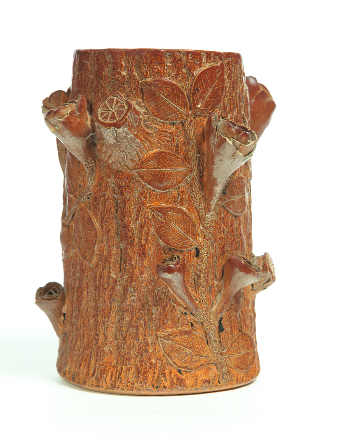 Appraisal: SEWERTILE TREE TRUNK VASE Probably Ohio early th century Nicely