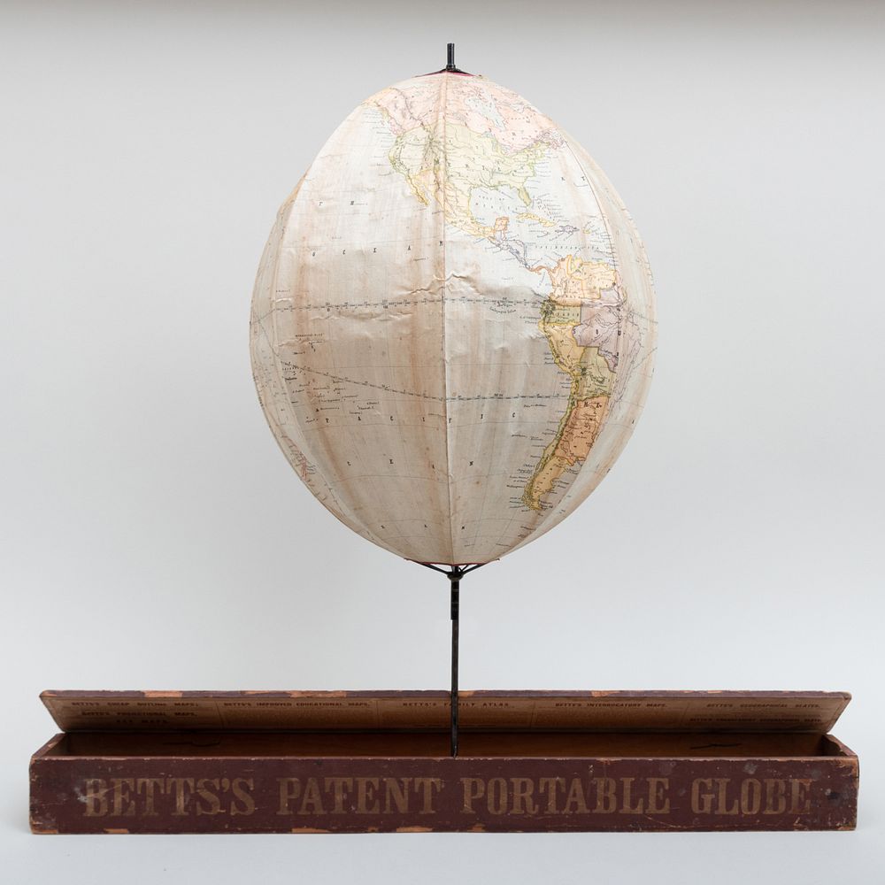 Appraisal: English Betts's Patent Portable Terrestrial Globe with Presentation Box The