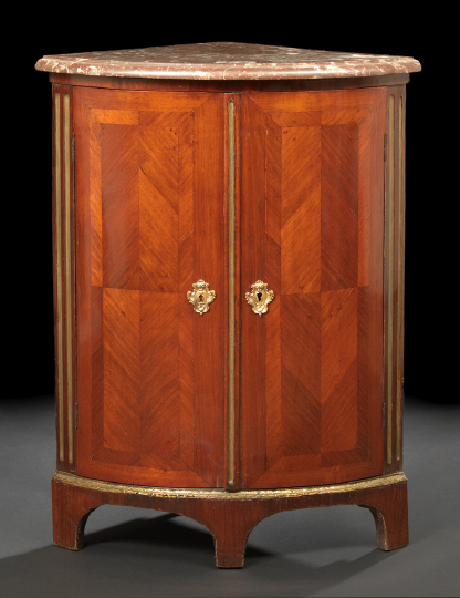 Appraisal: Napoleon III Mahogany and Marble-Top Corner Cabinet third quarter th