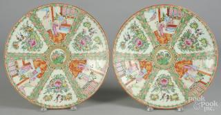 Appraisal: Pair of Chinese export porcelain rose medallion chargers th c