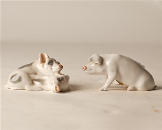 Appraisal: Royal Copenhagen Figures of Pigs high