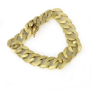 Appraisal: Man's Vintage Karat Yellow Gold Wide Link Bracelet Man's Vintage