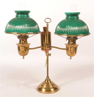 Appraisal: Electrify Brass Double Student Lamp Electrify Brass Double Student Lamp