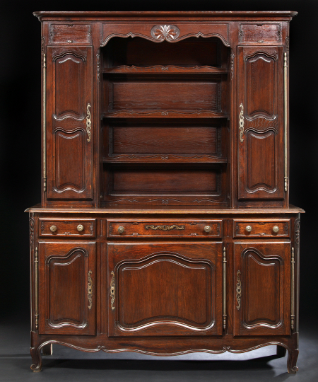 Appraisal: Provincial Louis XV-Style Oak Vasselier mid- th century the molded