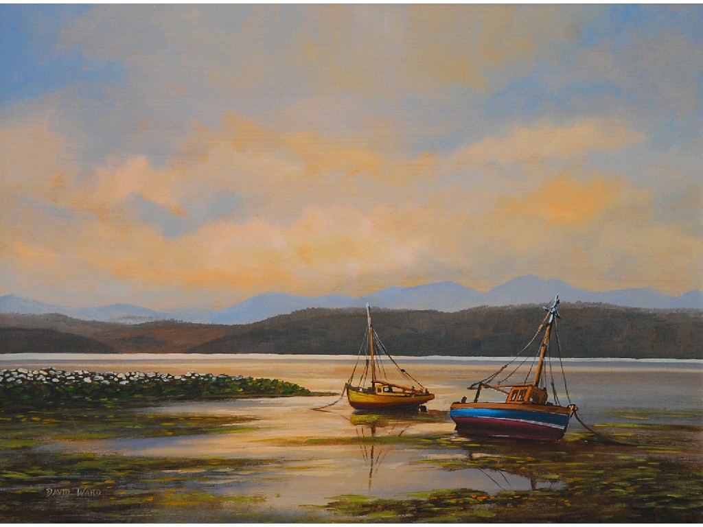 Appraisal: DAVID WARD modern OIL PAINTING ON CANVAS A lakeland estuary