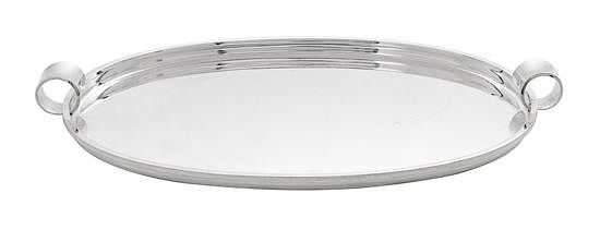 Appraisal: A Danish Silver Tray Hans Hansen Copenhagen with applied loop