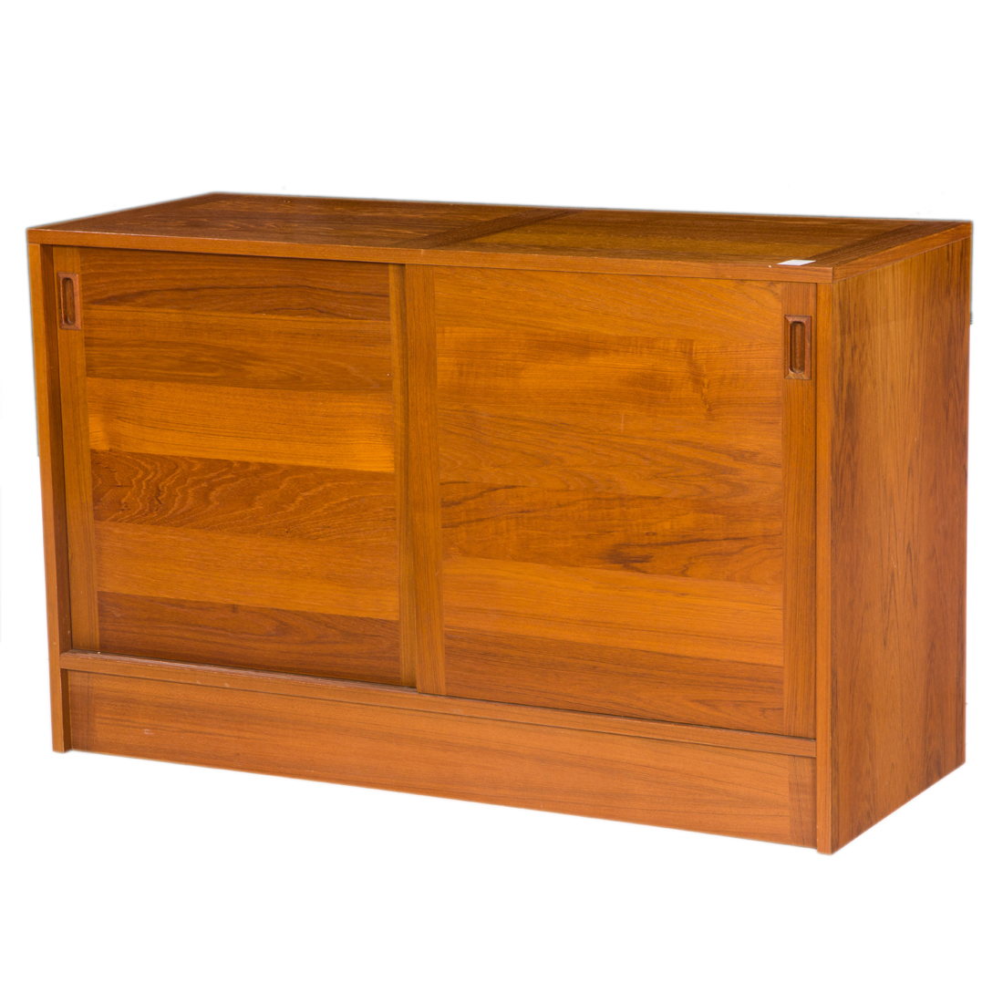 Appraisal: A DANISH MODERN SLIDING DOOR CABINET A Danish Modern sliding