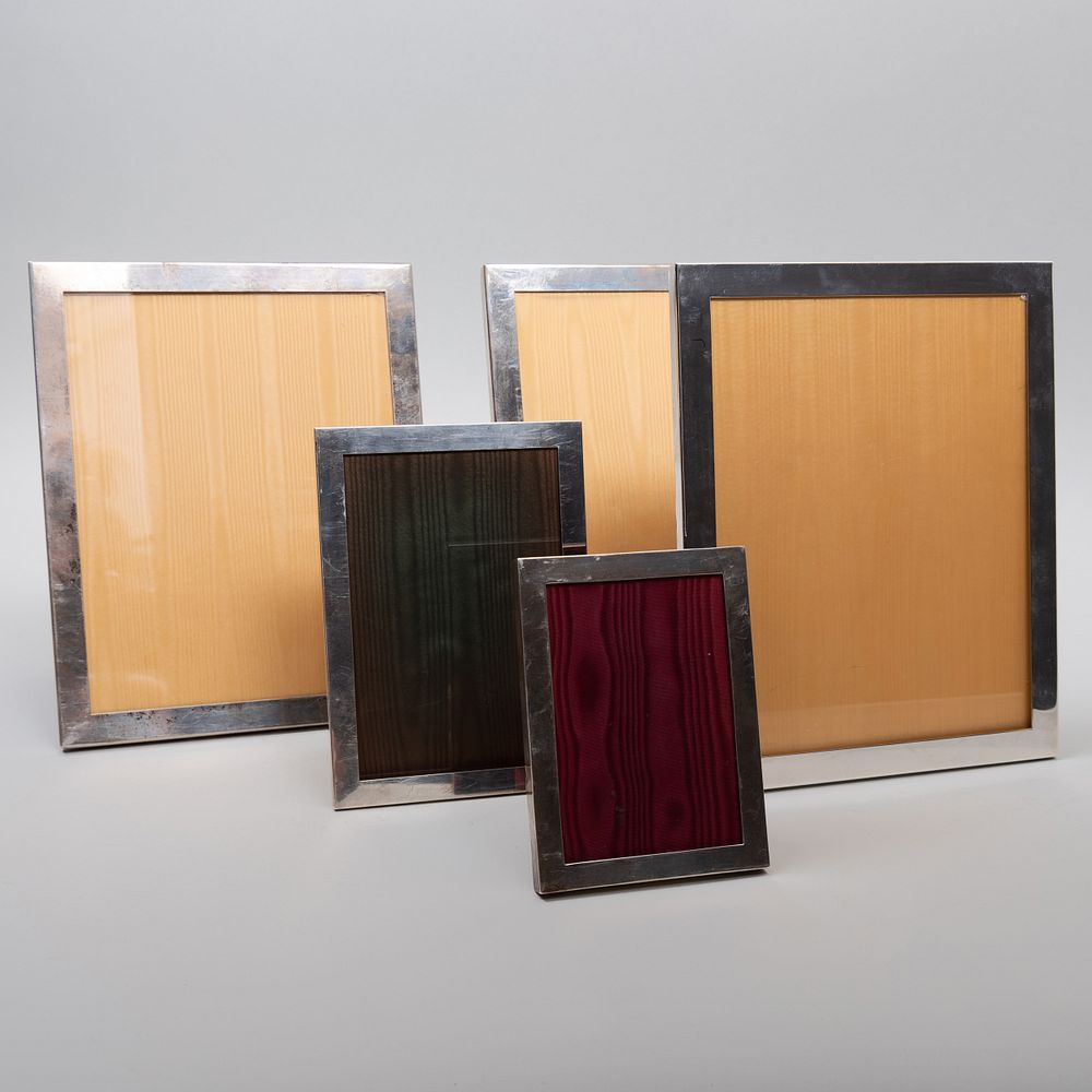 Appraisal: Five American Silver Frames Each marked 'Sterling' with velvet backing