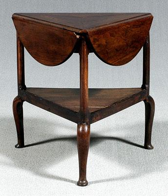 Appraisal: Provincial English oak table pub or handkerchief table with triangular