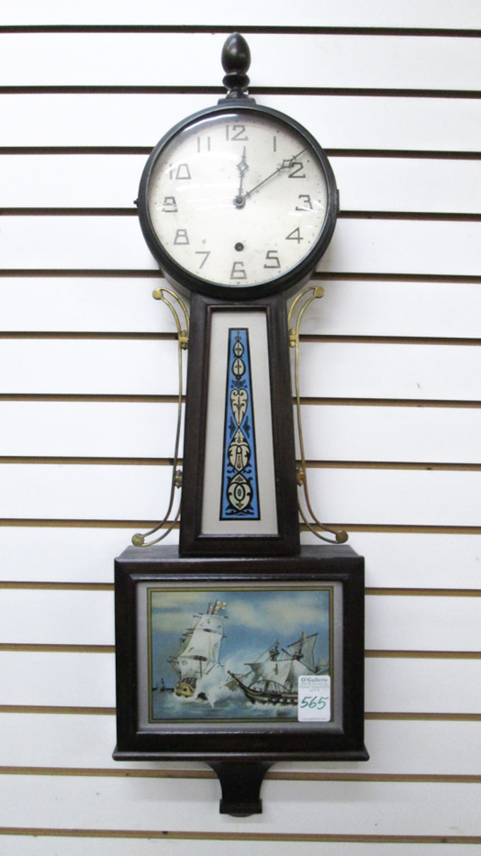 Appraisal: BANJO WALL CLOCK The New Haven Clock Co New Haven