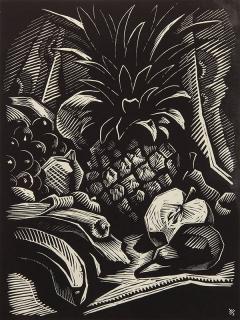 Appraisal: Print Eli Jacobi Eli Jacobi American - Bananas etc woodcut