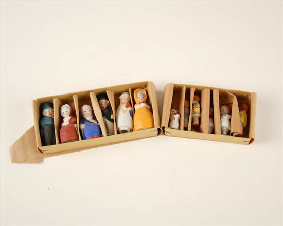 Appraisal: Two Lots of Tiny German Porcelain Figures dollhouse size figures