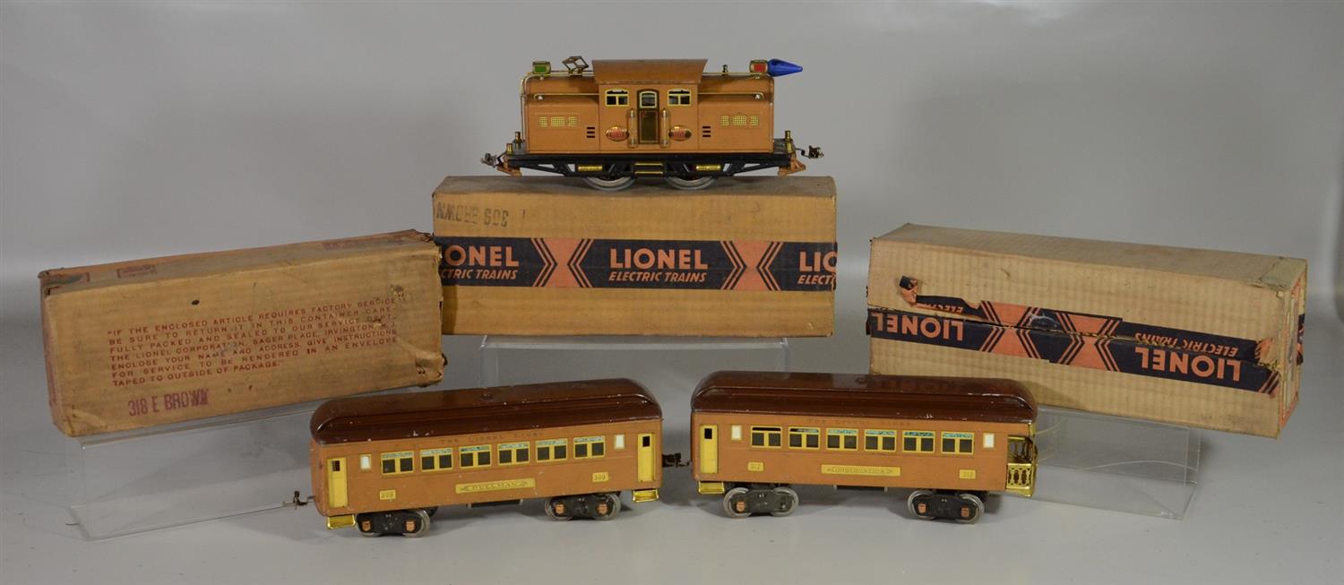 Appraisal: pc standard gauge Lionel train Engine E Observation Car wheels