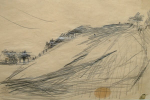 Appraisal: Frank Auerbach b - Primrose Hill pencil on buff paper