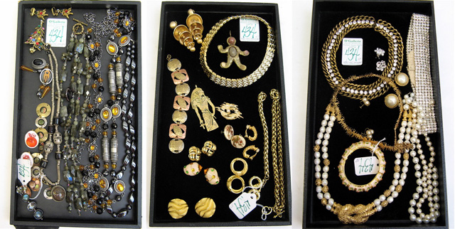 Appraisal: THIRTY-SEVEN PIECES COSTUME JEWELRY including bead necklaces clip-on earrings brooches