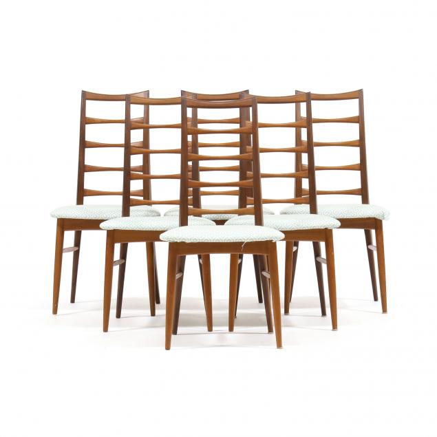 Appraisal: NIELS KOEFOED DENMARK B SET OF SIX DANISH TEAK DINING