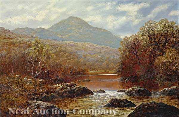 Appraisal: William Mellor British - River Landscape oil on canvas signed