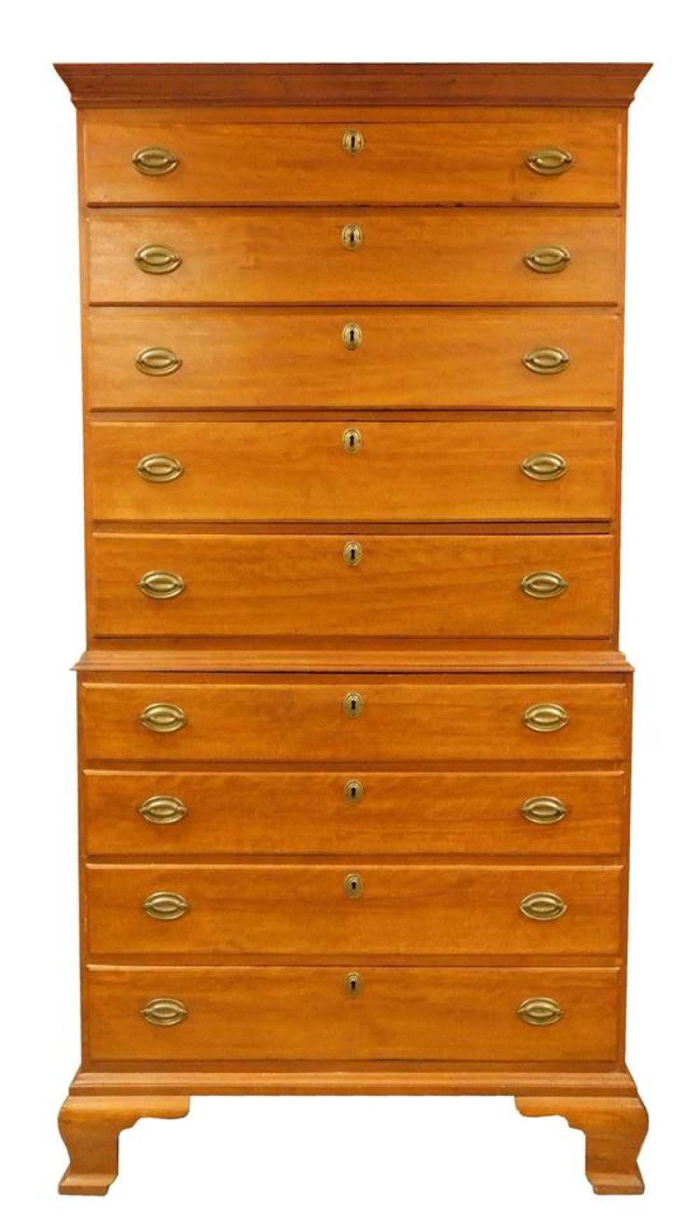 Appraisal: Chest on chest c New Hampshire birch with pine secondary