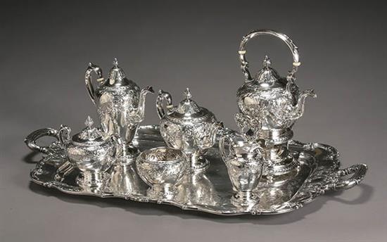 Appraisal: Gorham Sterling Six-Piece Coffee and Tea Service with Tray Providence