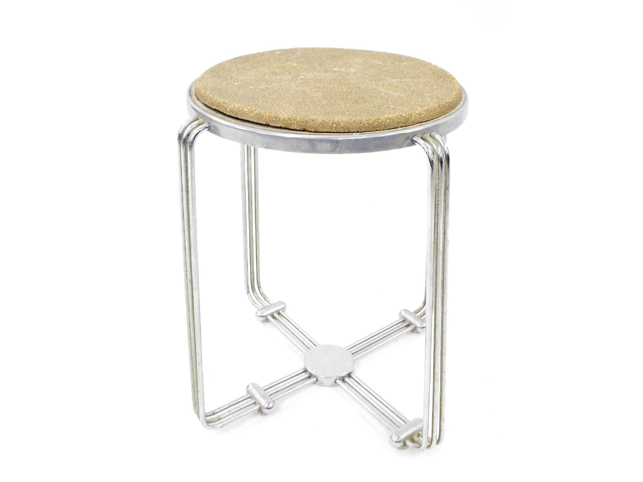 Appraisal: Art Deco chrome stool high