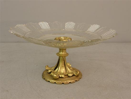 Appraisal: th Century cut glass dish with foliate gilt metal central