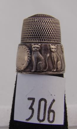 Appraisal: Simons sterling thimble Cats Carol Winandy